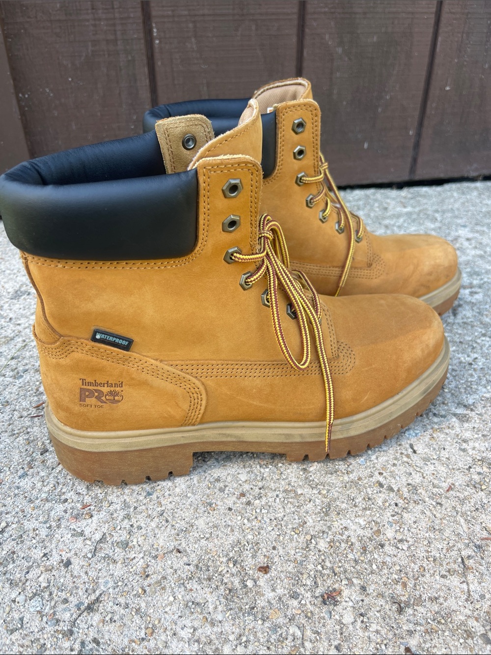 Timberland PRO Wheat/Tan Work Boots with Black Collar
